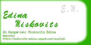 edina miskovits business card